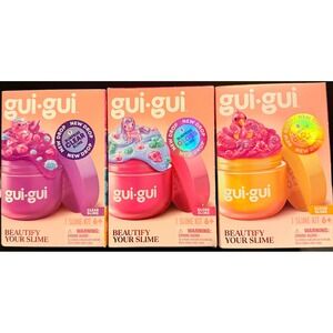 Gui Gui Slime Kit Kids 3 Pack NEW Clear Gloss Cloud Surprise Mystery Figures